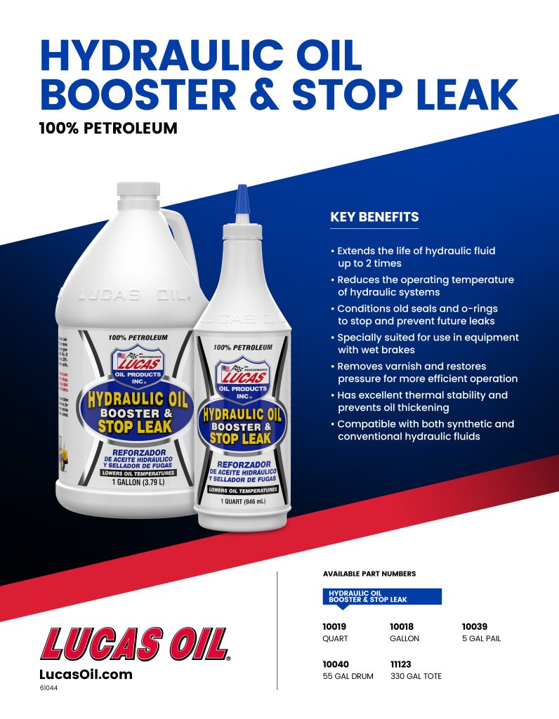 Hydraulic Oil Booster and Stop Leak flyer