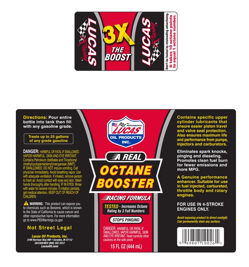 Lucas Octane Booster 15oz label