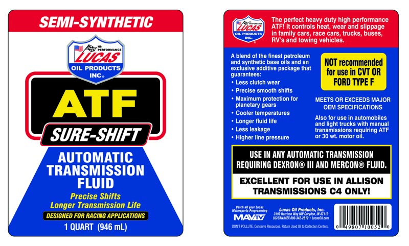 Sure Shift ATF - Quart (Label)