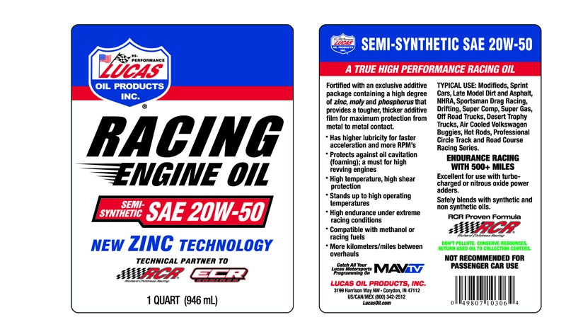 Semi-Synthetic SAE 10W-40 - Quart (Label)