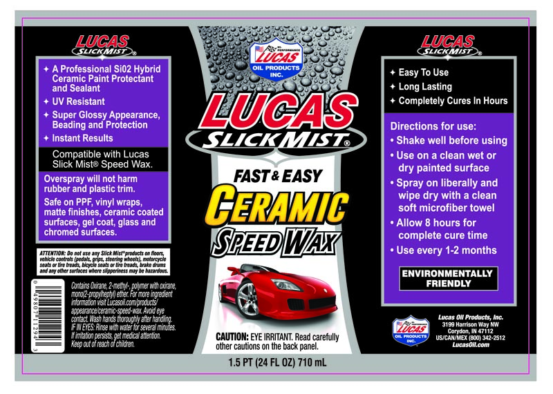 Slick Mist Ceramic Speed Wax label