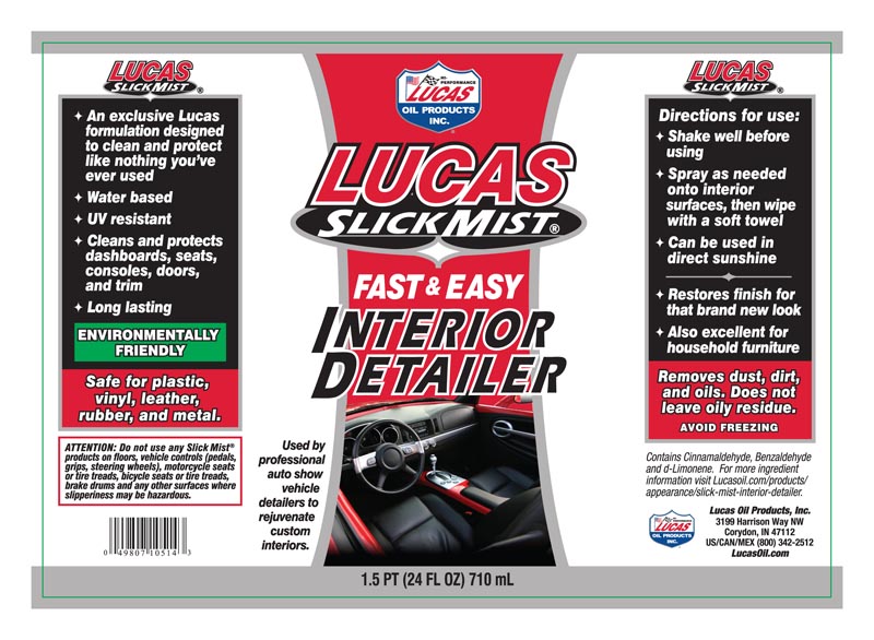 Slick Mist Interior Detailer label